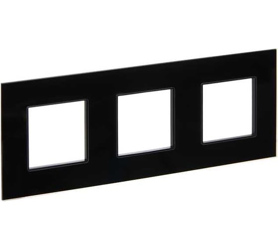 Изображение товара Рамка 3-местная IEK SKANDY SK-F23Bl стекло черный SK-M32-G-K02