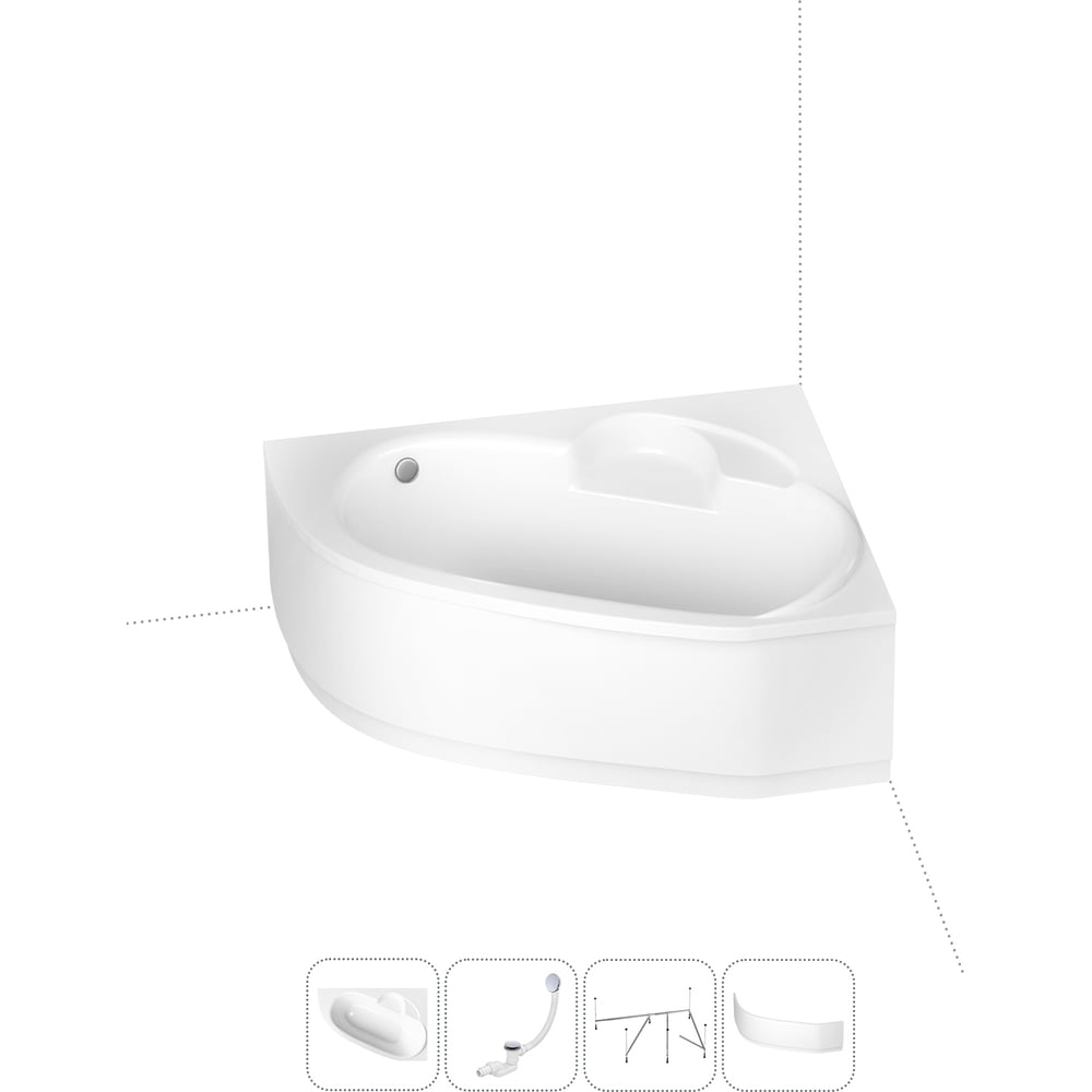 Изображение товара Акриловая ванна Lavinia Boho Bell Pro 4 в 1 с каркасом и экраном