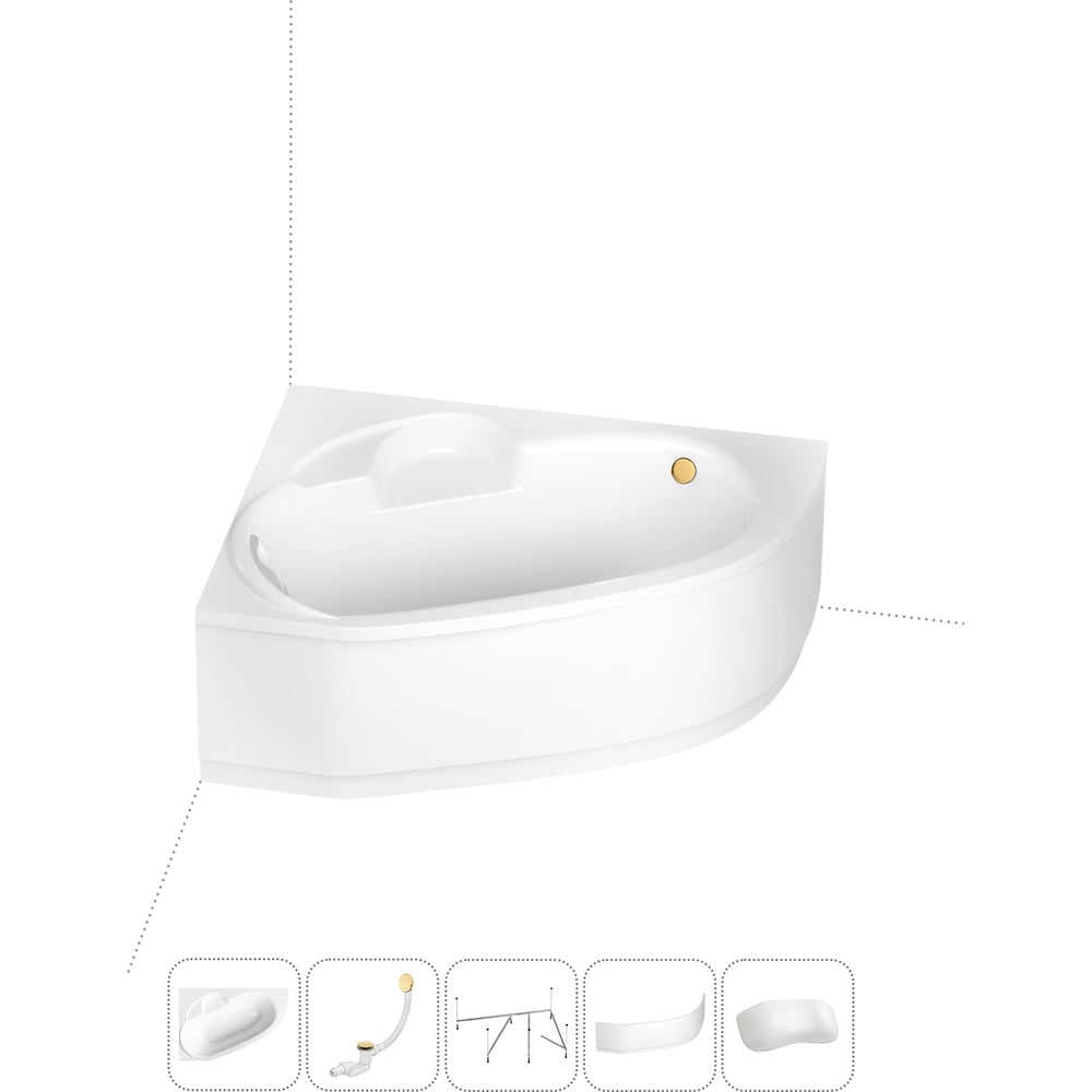 Изображение товара Акриловая ванна Lavinia Boho Bell Pro 5 в 1 с каркасом и экраном классика