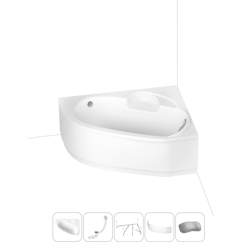 Изображение товара Акриловая ванна Lavinia Boho Bell Pro 5 в 1 правый разворот классическая белая