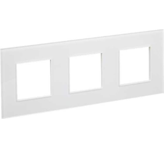 Изображение товара Рамка 3-местная IEK SKANDY SK-F23W стекло арк. белый SK-M32-G-K01
