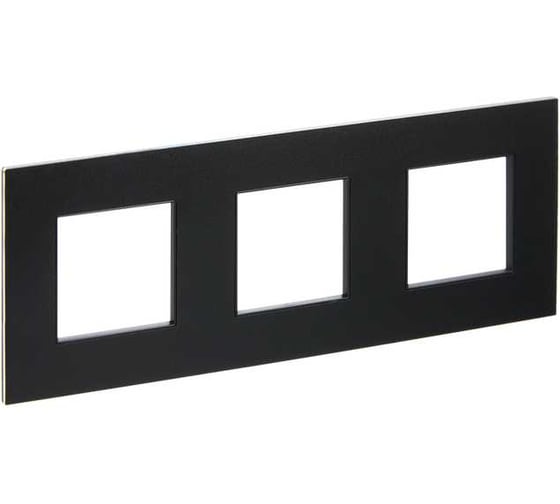 Изображение товара Рамка 3-местная IEK SKANDY SK-F33Bl металл черный SK-M32-M-K02