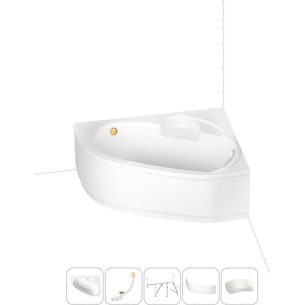 Изображение товара Акриловая ванна Lavinia Boho Bell Pro 5 в 1 с каркасом и экраном белая