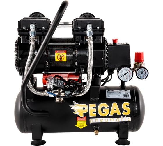 Изображение товара Малошумный безмасляный компрессор Pegas pneumatic PG-602 профессиональная серия 6619
