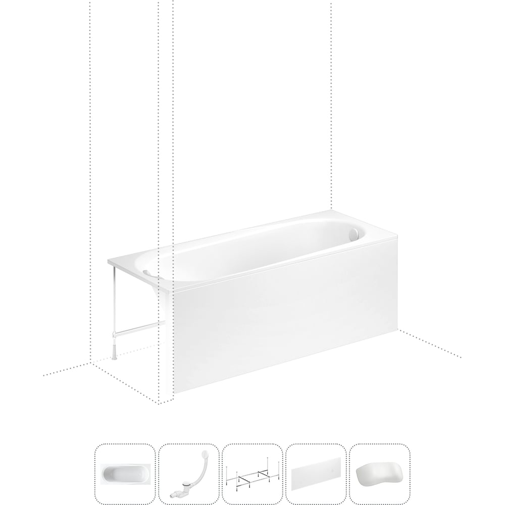 Изображение товара Акриловая ванна Lavinia Boho Biore 5 в 1 классическая белая