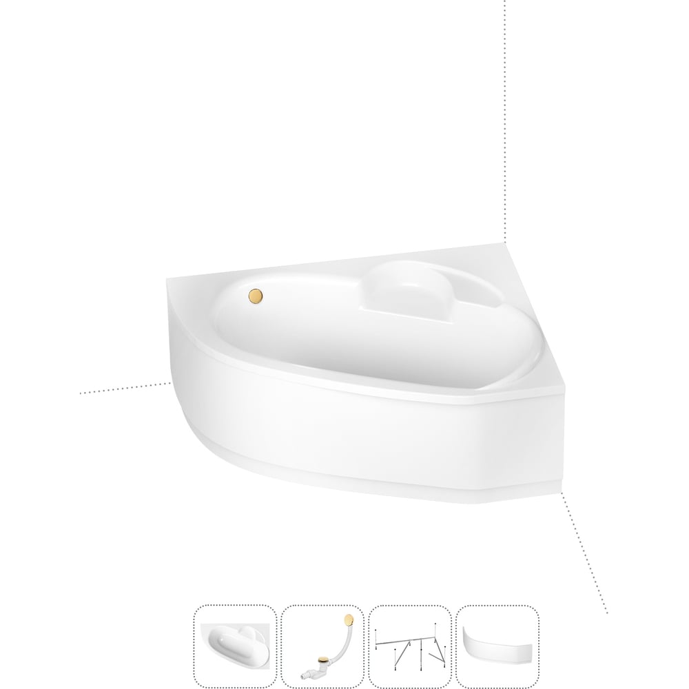 Изображение товара Акриловая ванна Lavinia Boho Bell Pro 4 в 1 с каркасом и экраном, белая