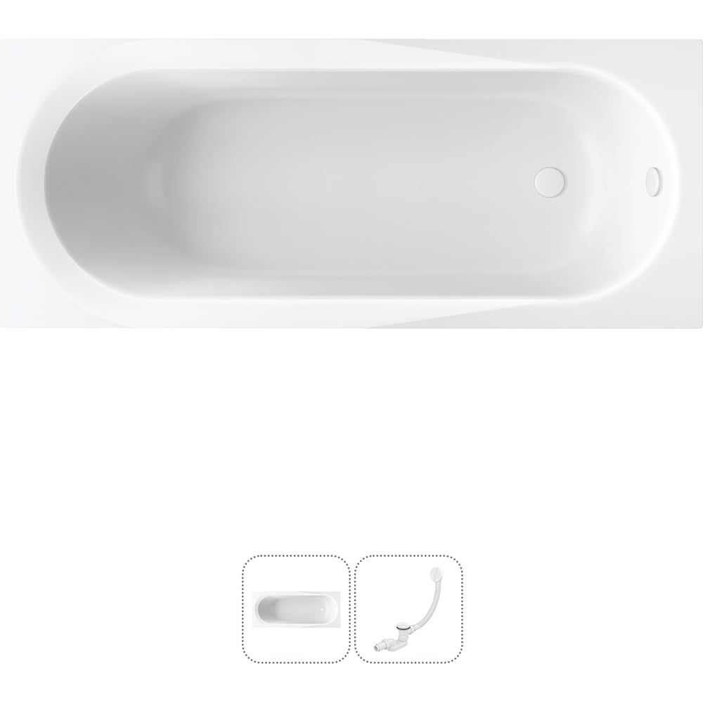 Изображение товара Акриловая ванна Lavinia Boho Biore прямоугольная 1700 мм белая