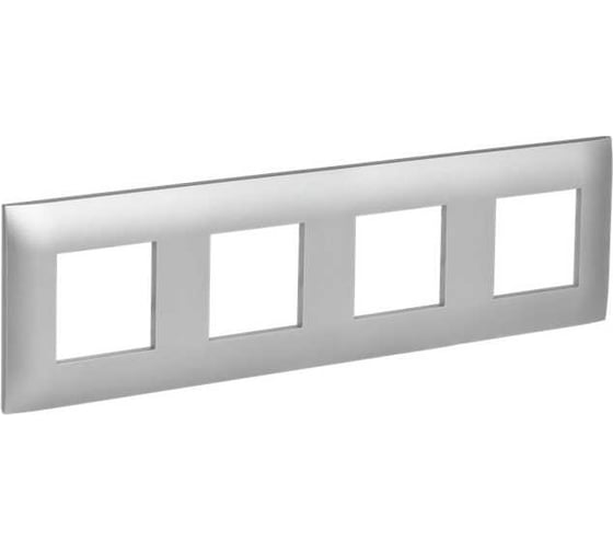 Изображение товара Рамка 4-местная IEK SKANDY SK-F04S серебро SK-M42-K23