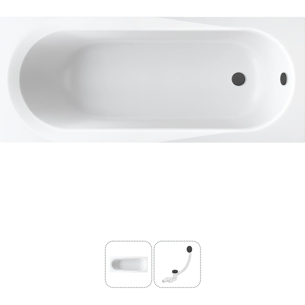 Изображение товара Акриловая ванна Lavinia Boho Biore прямоугольная встраиваемая 225л белая