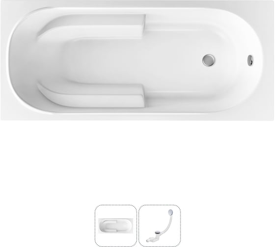 Изображение товара Акриловая ванна Lavinia Boho Bristol в наборе 2 в 1: акриловая ванна, слив-перелив 202010731