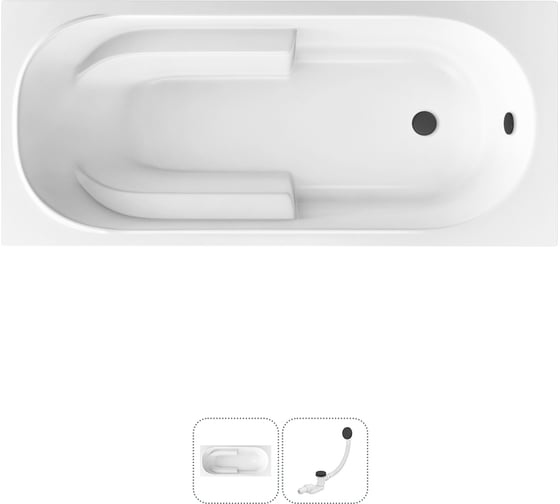 Изображение товара Акриловая ванна Lavinia Boho Bristol в наборе 2 в 1: акриловая ванна, слив-перелив 202010821