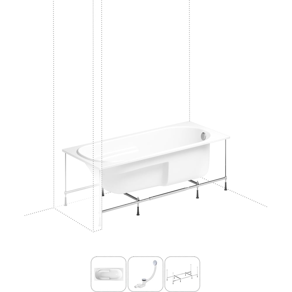 Изображение товара Акриловая ванна Lavinia Boho Bristol 3 в 1 классическая белая