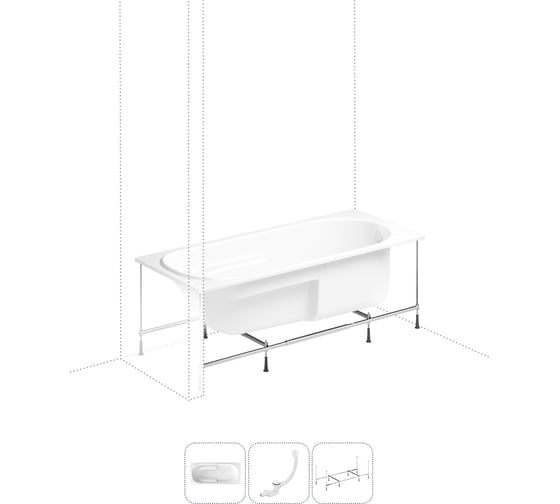 Изображение товара Акриловая ванна Lavinia Boho Bristol в наборе 3 в 1: акриловая ванна, каркас, слив-перелив 202010959