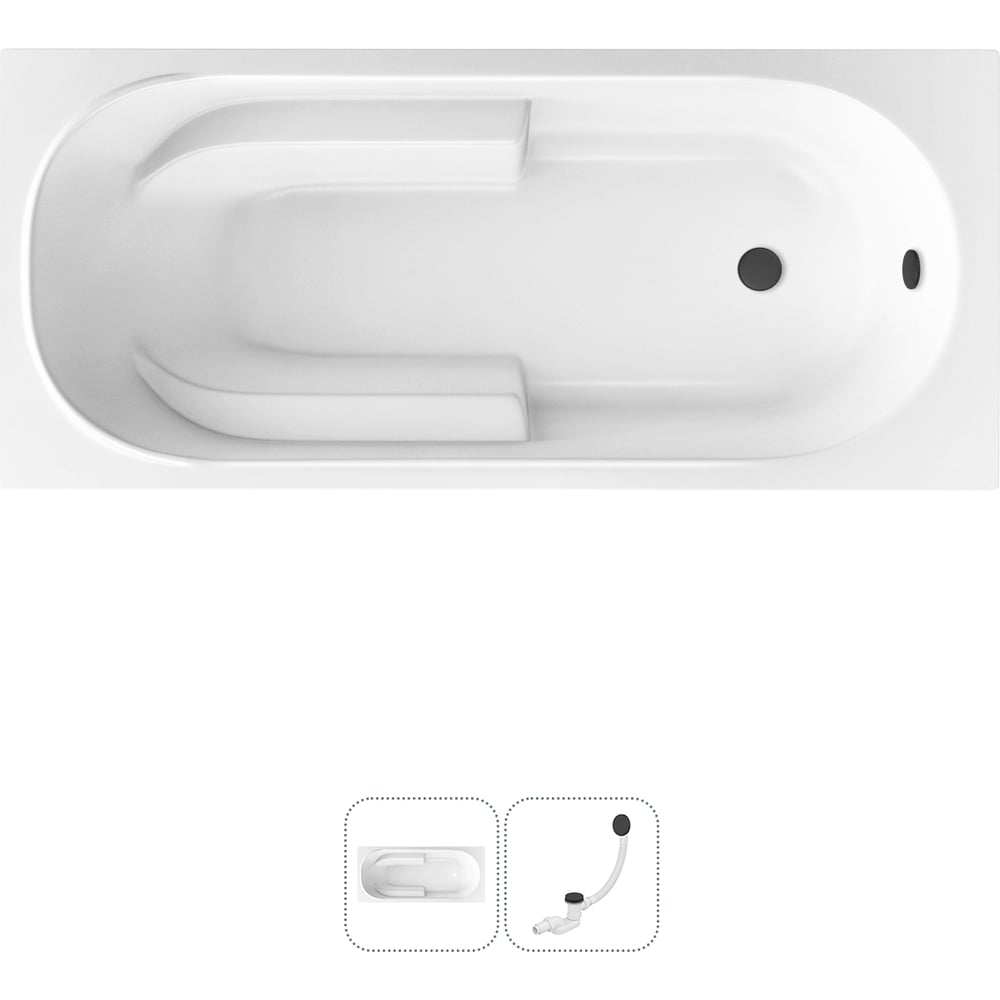 Изображение товара Акриловая ванна Lavinia Boho Bristol 2 в 1 с сливом, белая, прямоугольная, встраиваемая