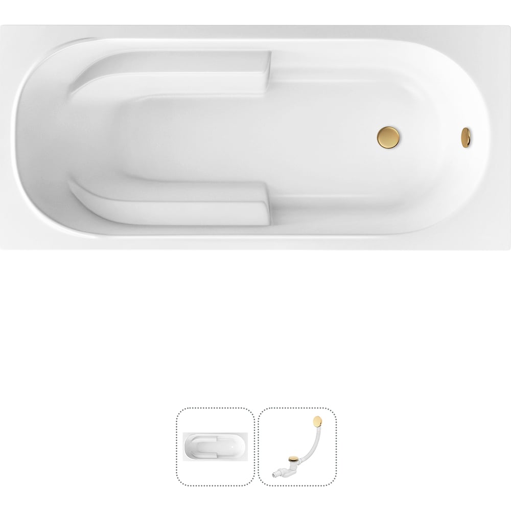 Изображение товара Акриловая ванна Lavinia Boho Bristol 2в1 с сливом и переливом 1700 мм белая