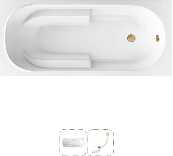 Изображение товара Акриловая ванна Lavinia Boho Bristol в наборе 2 в 1: акриловая ванна, слив-перелив 202010869