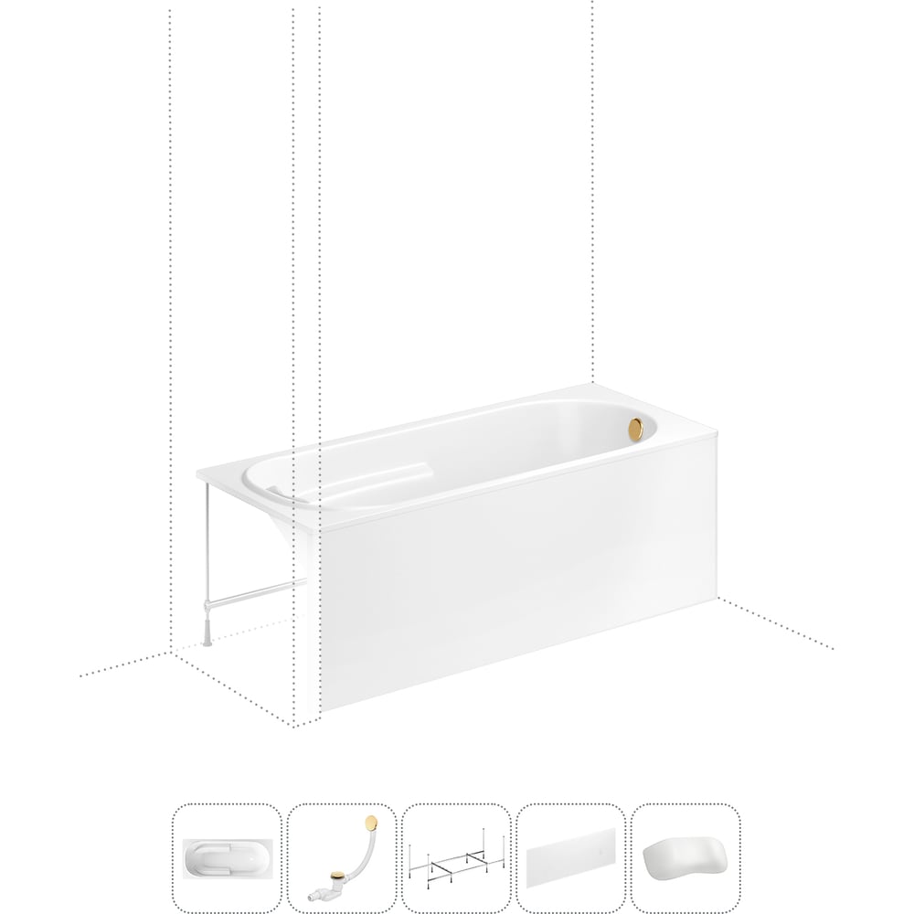 Изображение товара Акриловая ванна Lavinia Boho Bristol 5 в 1, прямоугольная, белая