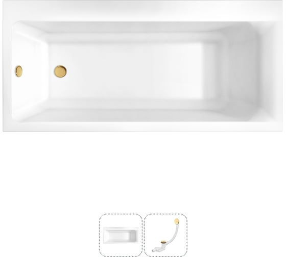 Изображение товара Акриловая ванна Lavinia Boho Catani в наборе 2 в 1: акриловая ванна (левый разворот), слив-перелив 202010870