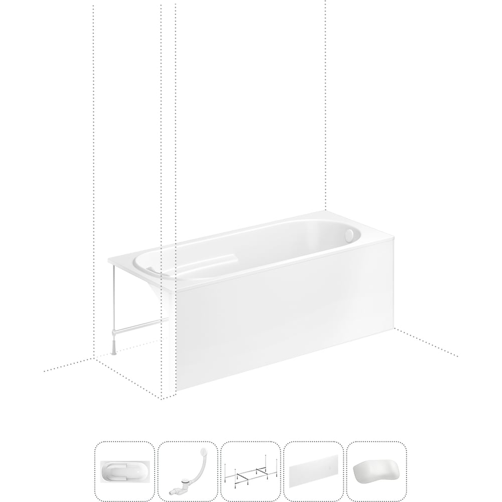 Изображение товара Акриловая ванна Lavinia Boho Bristol 5 в 1 с каркасом и экраном