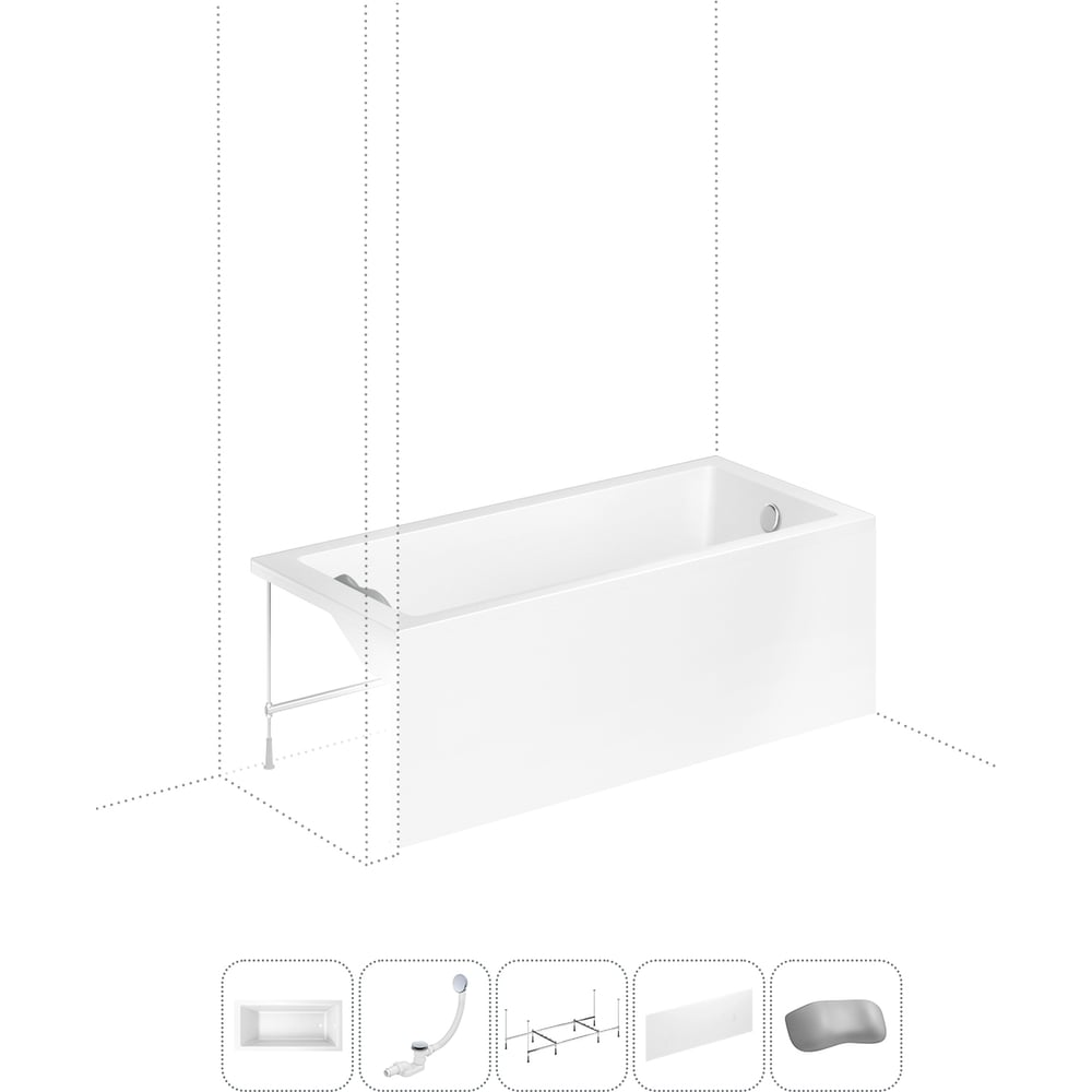 Изображение товара Акриловая ванна Lavinia Boho Catani 5 в 1 прямоугольная белая встраиваемая