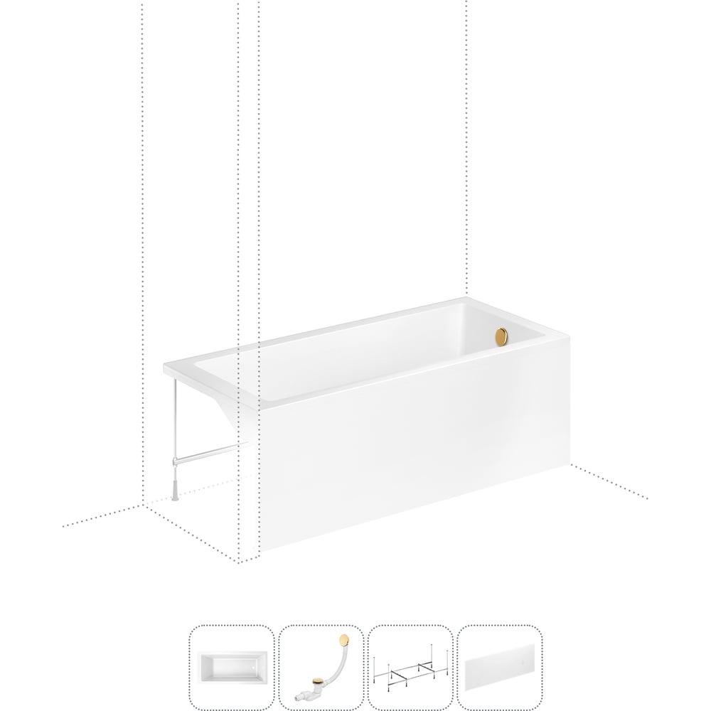 Изображение товара Акриловая ванна Lavinia Boho Catani 4 в 1 с каркасом и экраном