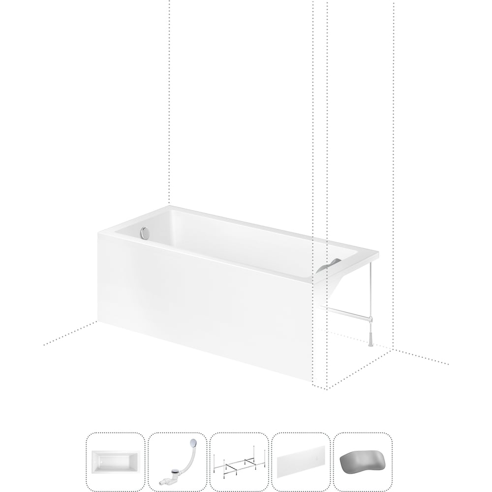 Изображение товара Акриловая ванна Lavinia Boho Catani 5 в 1 с каркасом экранами и подголовником