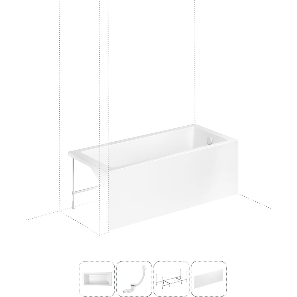 Изображение товара Акриловая ванна Lavinia Boho Catani 4 в 1 с каркасом и экраном Изображение товара Акриловая ванна Lavinia Boho Catani 4 в 1 с каркасом и экраном