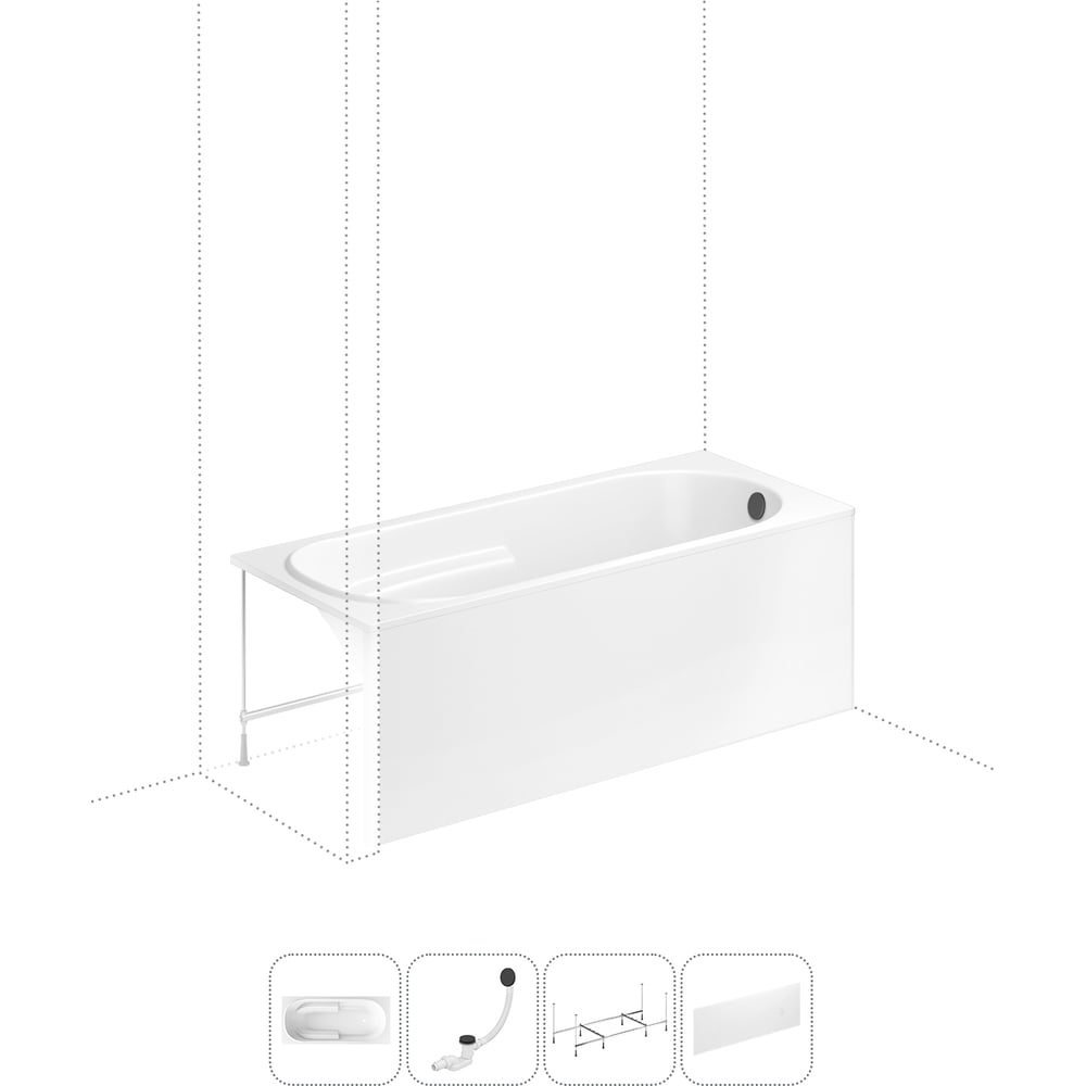 Изображение товара Акриловая ванна Lavinia Boho Bristol 4 в 1 прямоугольная белая