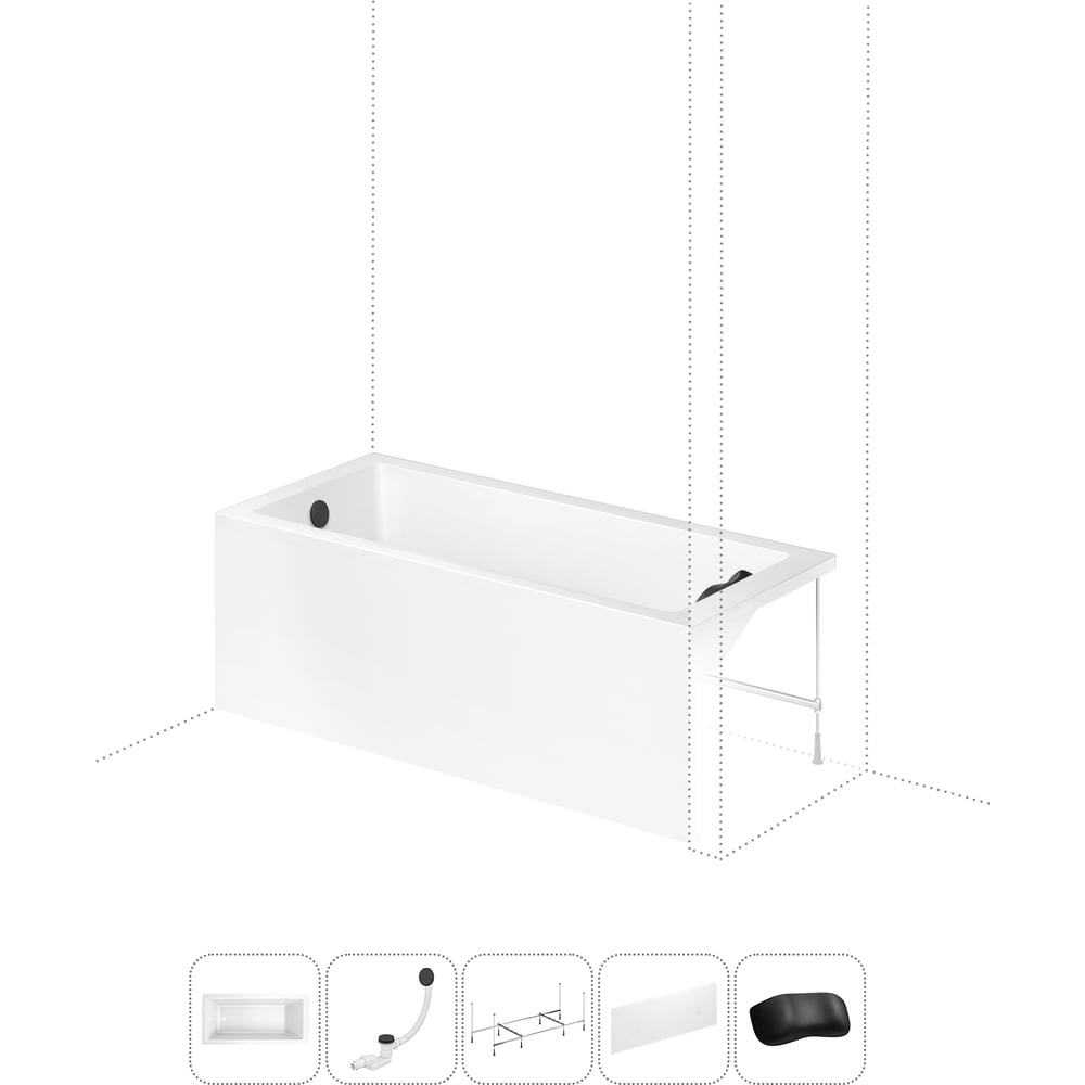 Изображение товара Акриловая ванна Lavinia Boho Catani 5 в 1 с каркасом и экраном