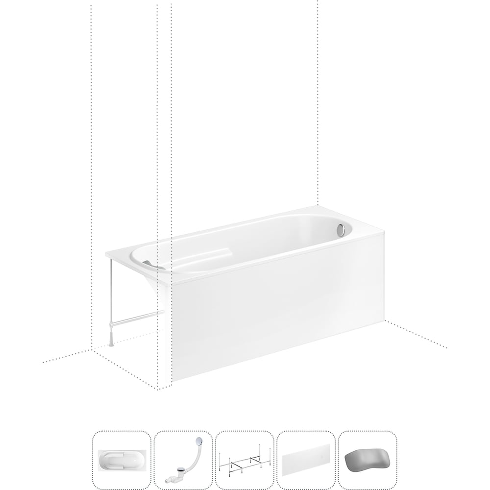 Изображение товара Акриловая ванна Lavinia Boho Bristol 5 в 1, прямоугольная, белая