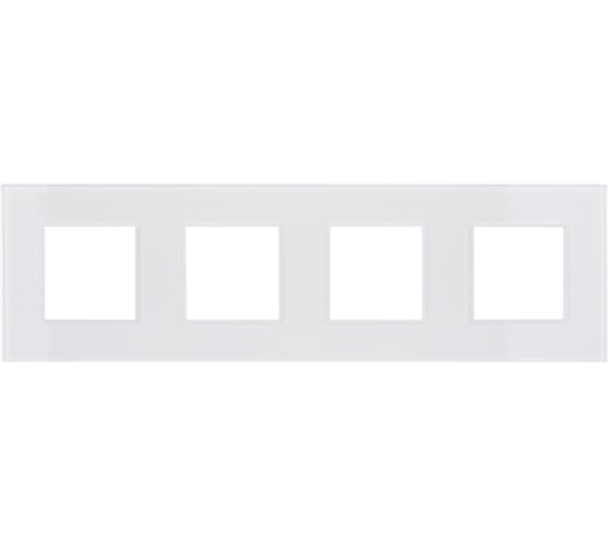 Изображение товара Рамка 4-местная IEK SKANDY SK-F24W стекло, арктический белый SK-M42-G-K01