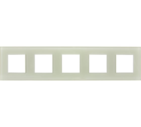Изображение товара Рамка 5-местная IEK SKANDY SK-F25B стекло, бежевый SK-M52-G-K10