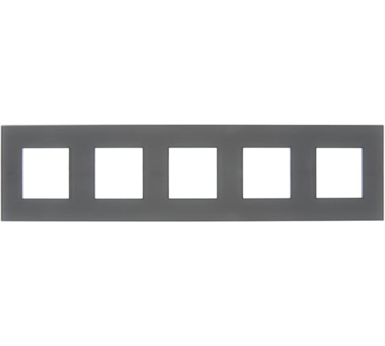 Изображение товара Рамка 5-местная IEK SKANDY SK-F25G стекло, графит SK-M52-G-K53