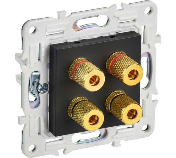 Изображение товара Аудиорозетка 4-местная IEK SKANDY SK-A01Bl черный SK-S40-K02