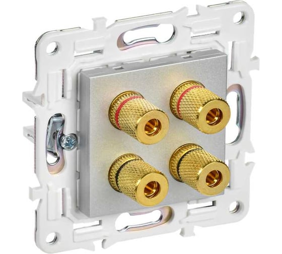 Изображение товара Аудиорозетка 4-местная IEK SKANDY SK-A01S серебро SK-S40-K23