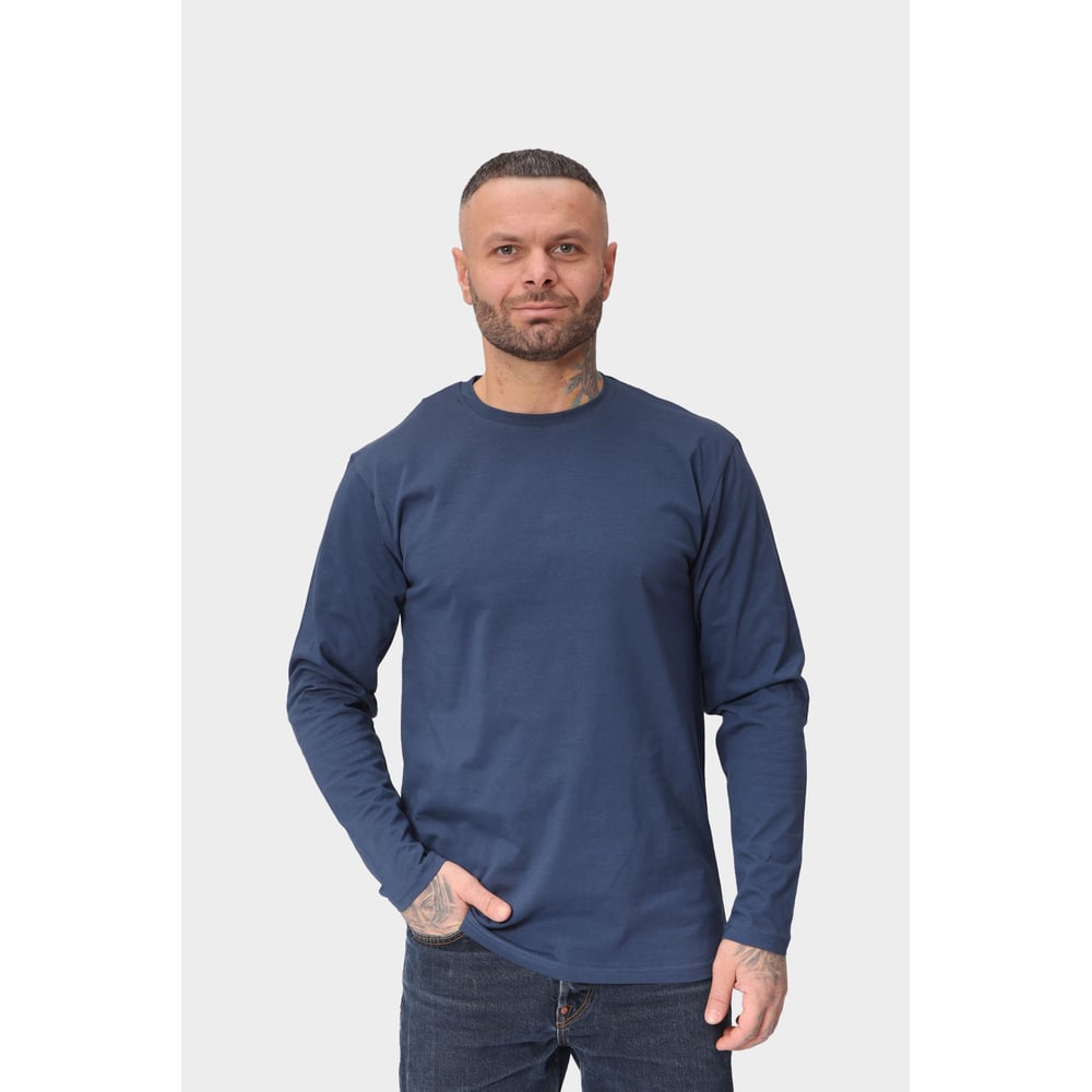 Изображение товара Футболка с длинным рукавом Орлов-скай 50-52 хлопок индиго кулирная гладь