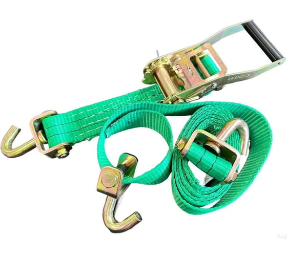 Изображение товара Ремень автовозный ТРАСТ 5 т, 3 м, с поворотными крюками (зеленый) 4687205467669