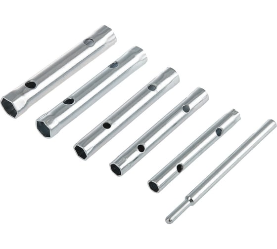 Изображение товара Набор торцевых трубчатых ключей ТУНДРА оцинкованные, 8 - 17 мм, вороток, 6 предметов 1550261