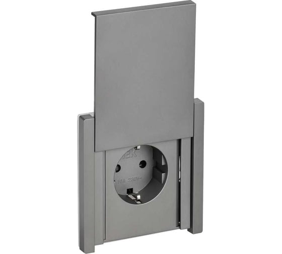 Изображение товара Розетка IEK FORTEPIANO с з/к/ш с крышкой в/к 16А IP44 FP521 ст. FP-R16-16-44-K46