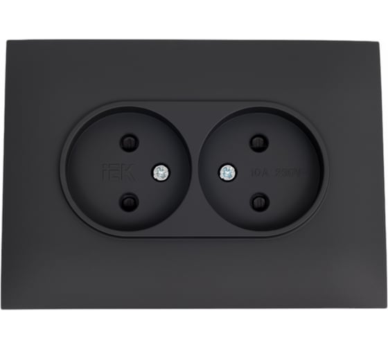 Изображение товара Розетка 2-я IEK SKANDY без з/к с з/ш 10А в сборе SK-R09G графит SK-R23-10-K53-F