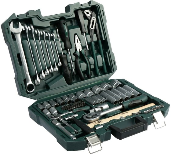 Изображение товара Набор инструментов в кейсе ТУНДРА автомобильный, CrV, 74 предмета 881830