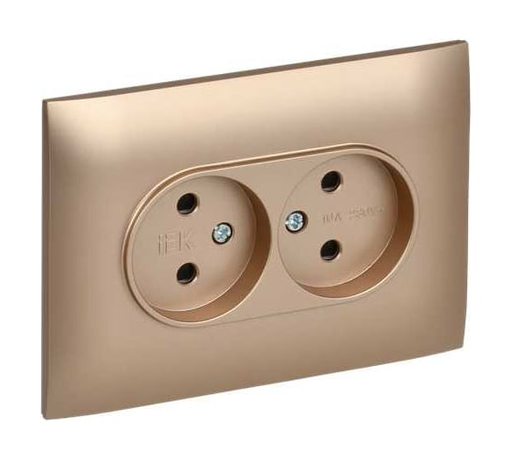 Изображение товара Розетка 2-я IEK SKANDY без з/к/ш 10А в сборе SK-R10Sa песочный SK-R20-10-K98-F