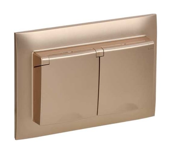 Изображение товара Розетка 2-я IEK SKANDY с крышкой 16А в сб IP44 SK-R12Sa песочный SK-R26-16-44-K98-F