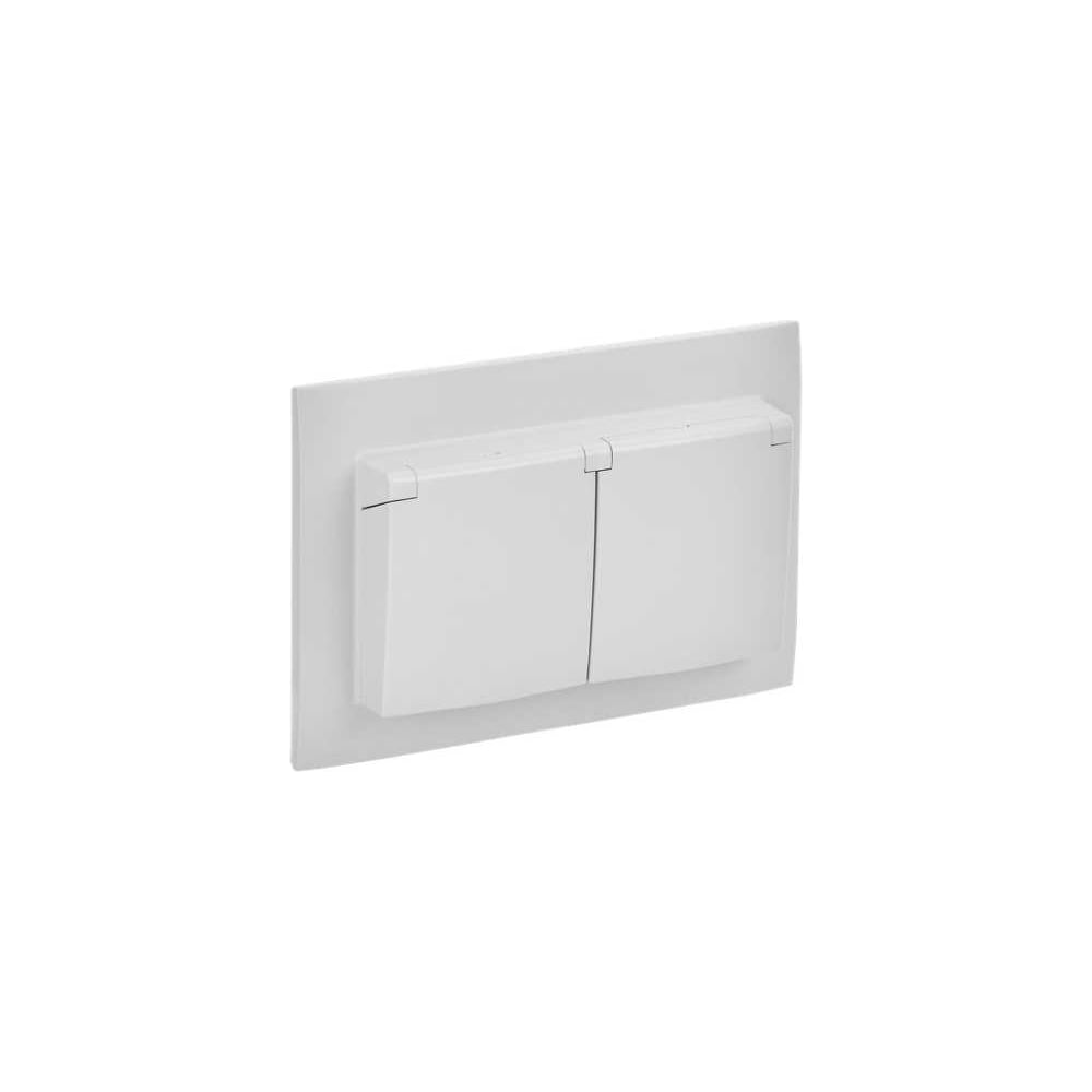 Изображение товара Розетка 2-я IEK SKANDY белая с крышкой 16А IP44 SK-R12W