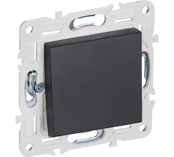 Изображение товара Выключатель IEK SKANDY 1-клавишный перекрестный 10А SK-V03Bl черный SK-V13-0-10-K02