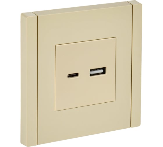 Изображение товара Розетка IEK FORTEPIANO USB A+C 3,1А FP450 ваниль FP-U22-D31-K10