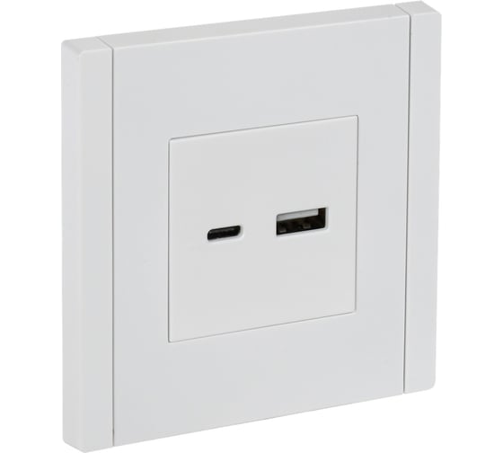 Изображение товара Розетка IEK FORTEPIANO USB A+C 18Вт FP251 белый FP-U22-018-K01