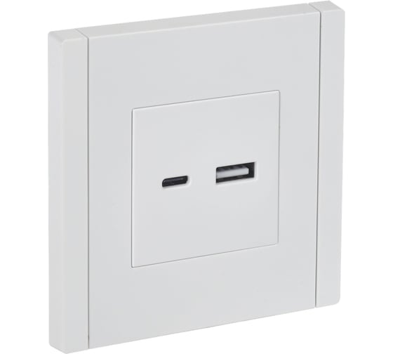 Изображение товара Розетка IEK FORTEPIANO USB A+C 3,1А FP250 белый FP-U22-D31-K01