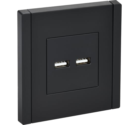 Изображение товара Розетка IEK FORTEPIANO USB A+A 3,1А FP149 черный FP-U21-D31-K02