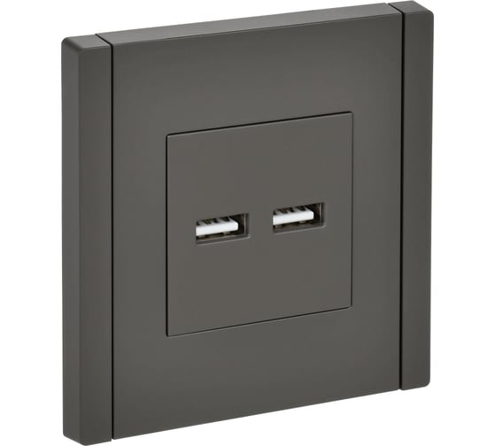 Изображение товара Розетка IEK FORTEPIANO USB A+A 3,1А FP349 серый FP-U21-D31-K03